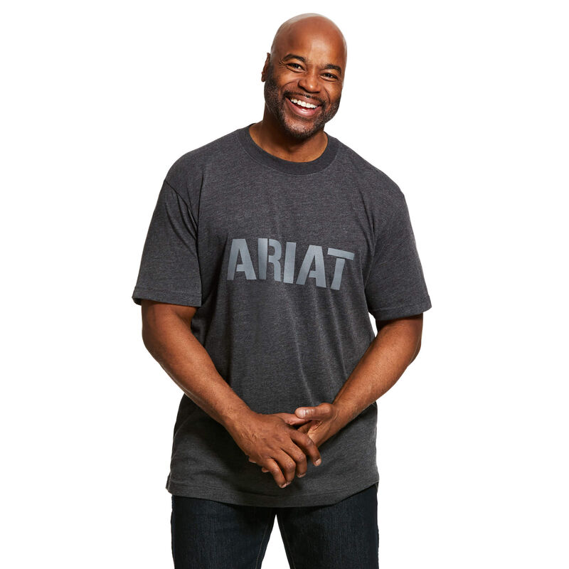Ariat T-Shirts Herren - Rebar Cotton Strong Block DunkelGrau ( XOQLV-8013 )